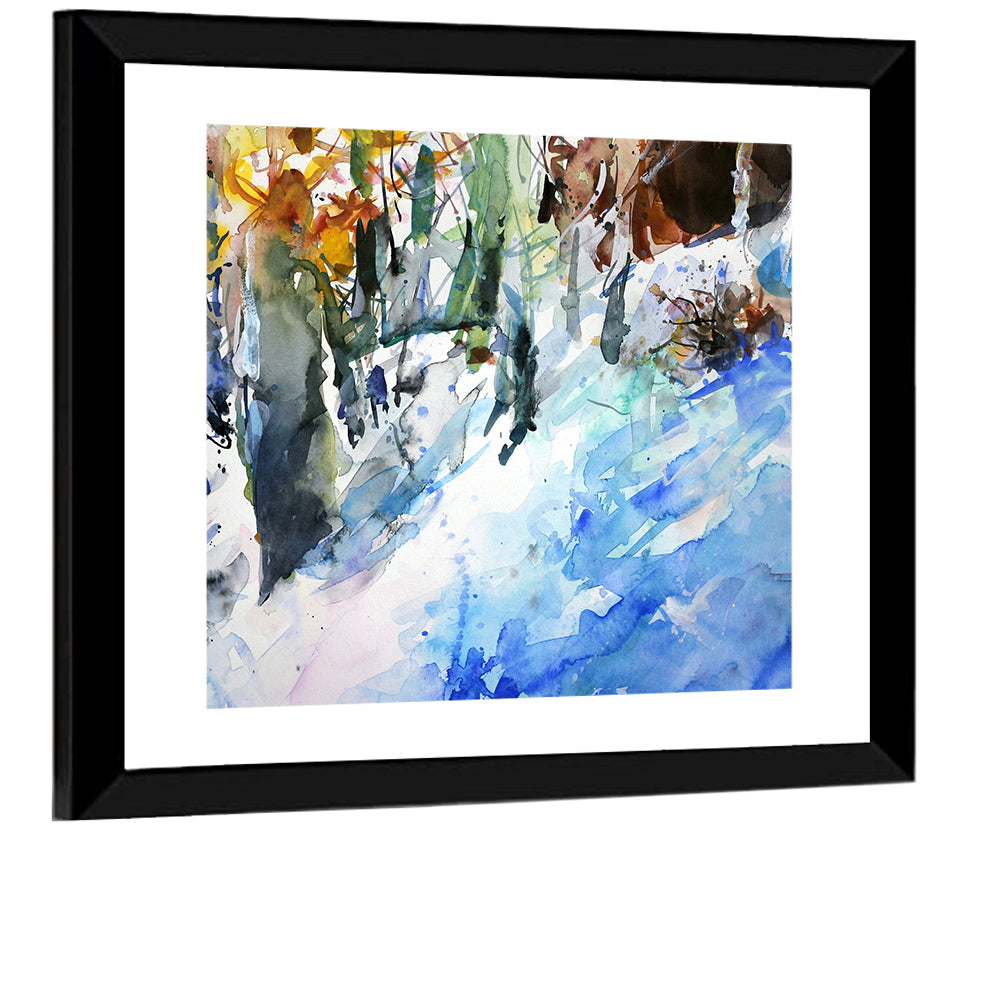 Winter Forest Watercolor Study Wall Art