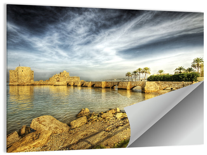 Sidon Sea Castle Wall Art as a poster print