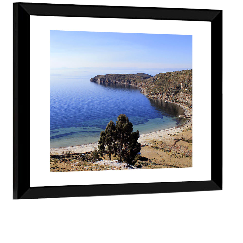 Titicaca Cliffs and Turquoise Water Wall Art