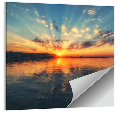 Sunburst Over River Wall Art