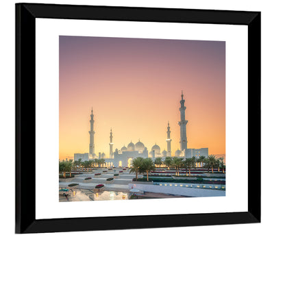 Sheikh Zayed Grand Mosque at Sunset Wall Art