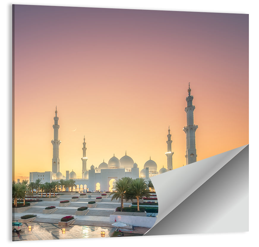 Sheikh Zayed Grand Mosque at Sunset Wall Art