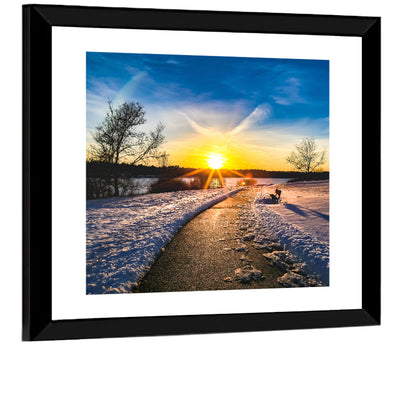 Lake Zorinsky Winter Sunrise Wall Art