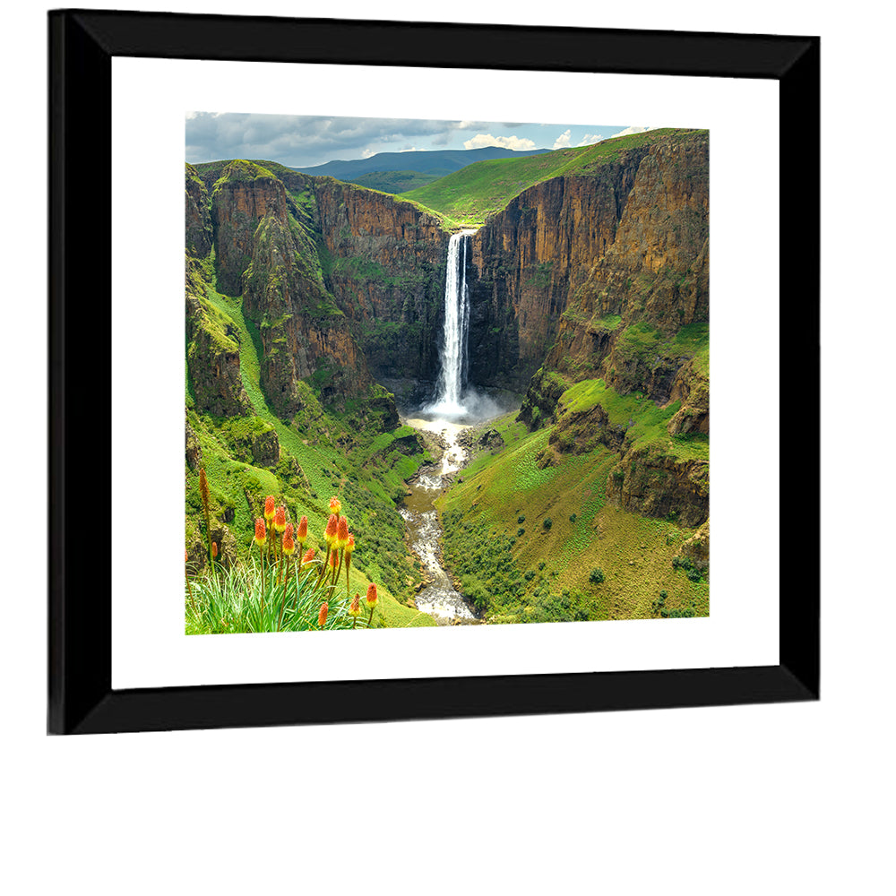 Maletsunyane Falls with Torch Lilies Wall Art
