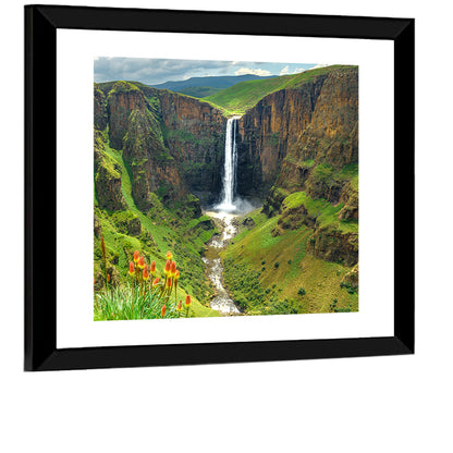 Maletsunyane Falls with Torch Lilies Wall Art