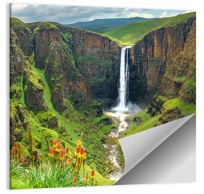 Maletsunyane Falls with Torch Lilies Wall Art