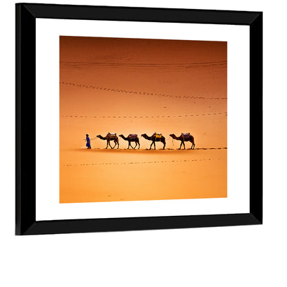 Camels In Sahara Desert Wall Art