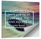 Happiness Quote on Sunset Beach Wall Art