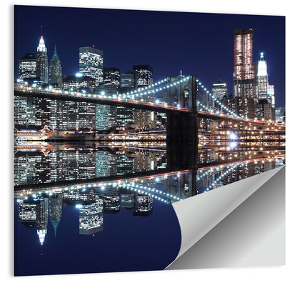 Brooklyn Bridge Symphony at Night Wall Art