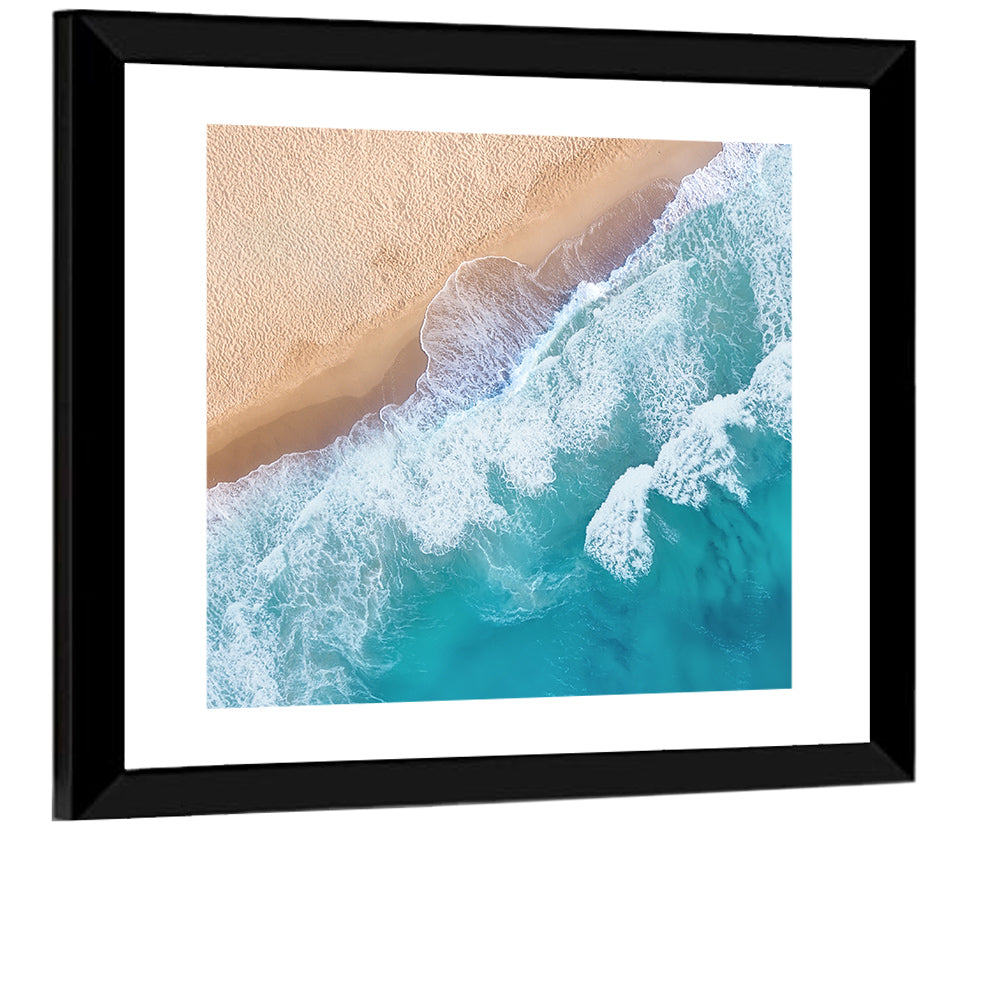 Aerial Turquoise Beach Waves Wall Art