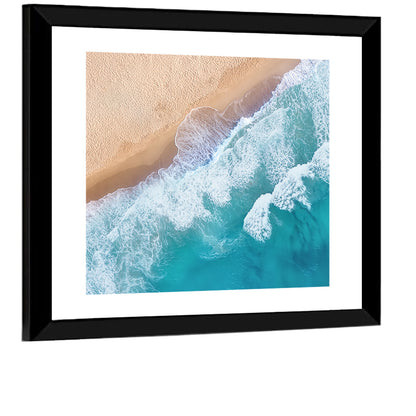 Aerial Turquoise Beach Waves Wall Art