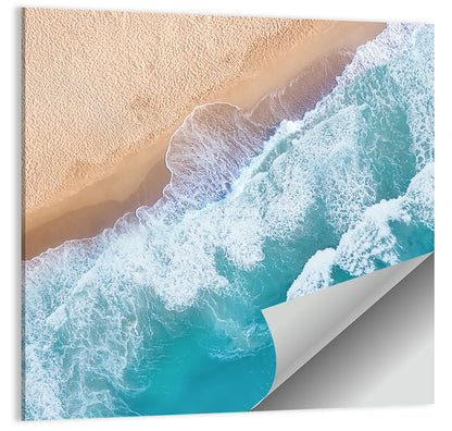 Aerial Turquoise Beach Waves Wall Art