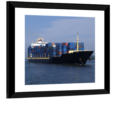 Container Ship in Motion Wall Art