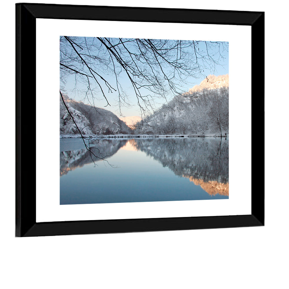 Kozjak Lake Wall Art, framed print, square