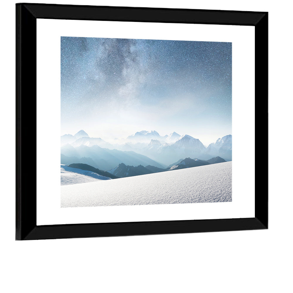 Winter Mountains & Milky Way Wall Art