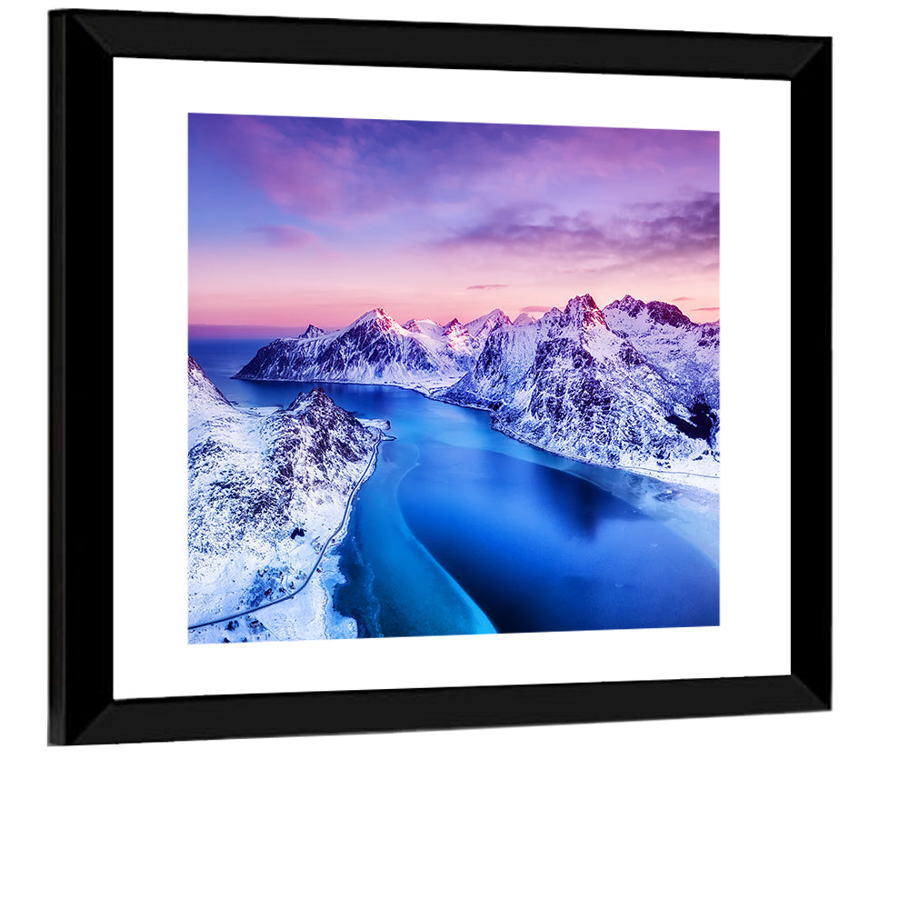 Flakstadpollen Fjord at Sunset Wall Art