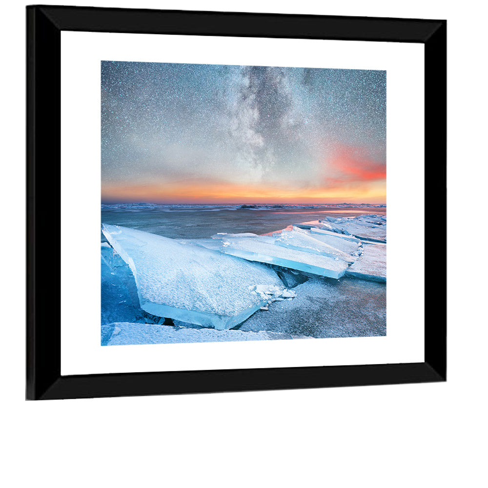 Milky Way Over Frozen Shore Wall Art