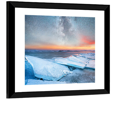 Milky Way Over Frozen Shore Wall Art