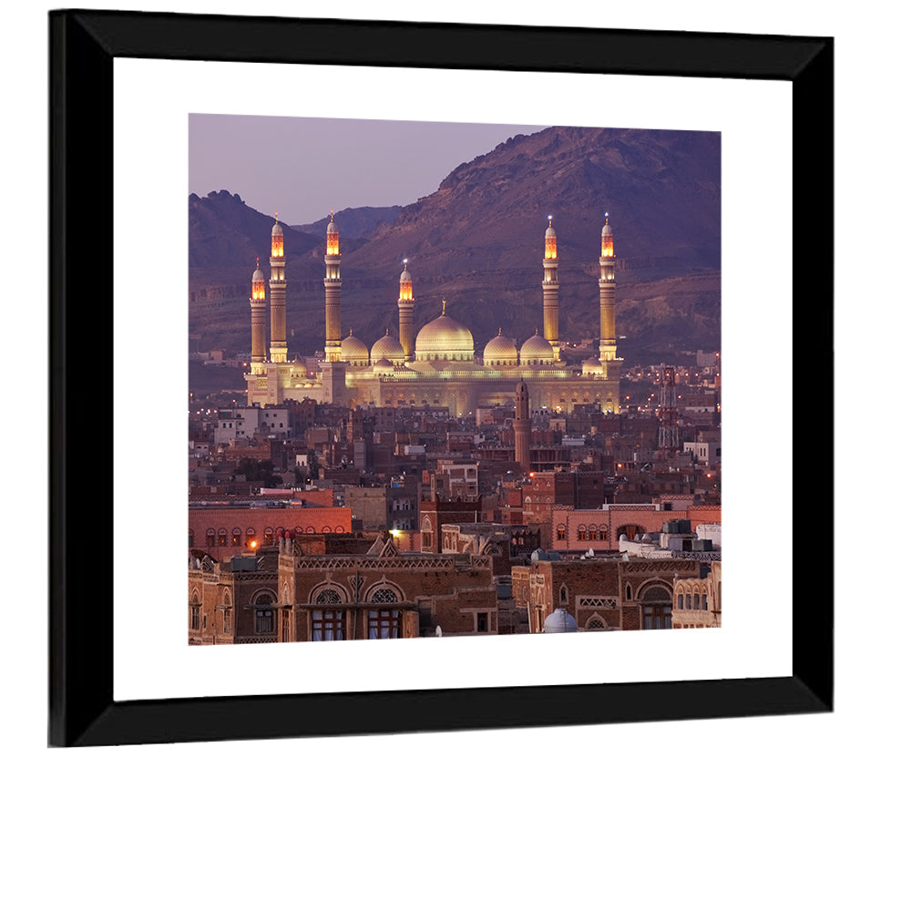 Al-saleh Mosque at Dusk Wall Art