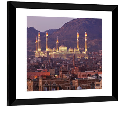 Al-saleh Mosque at Dusk Wall Art