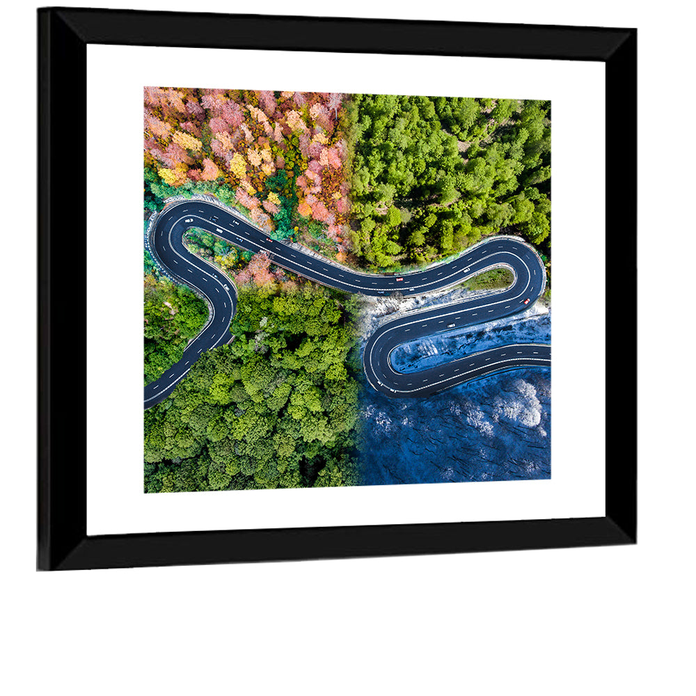 Four Seasons Curved Road Wall Art