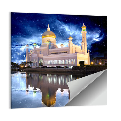 Omar Ali Saifuddien Mosque at Night Wall Art