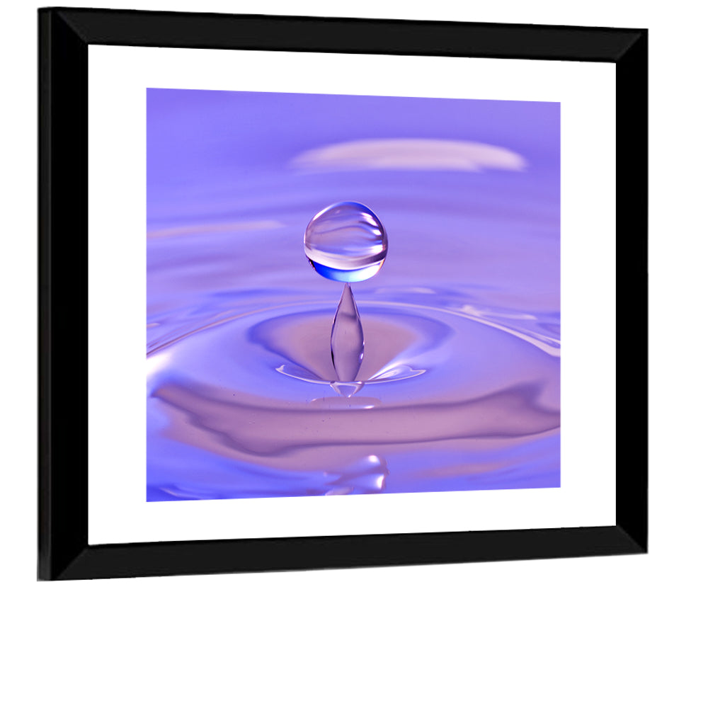 Purple Water Droplet Splash Wall Art
