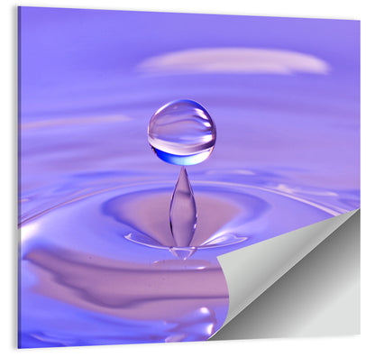 Purple Water Droplet Splash Wall Art