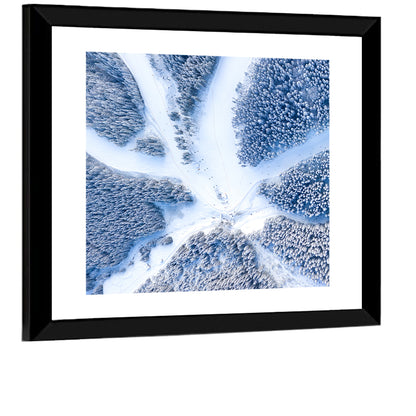 Birds-eye Ski Resort Landscape Wall Art