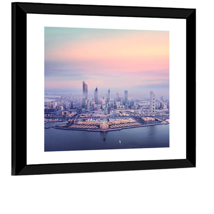 Kuwait City Twilight Skyline Wall Art