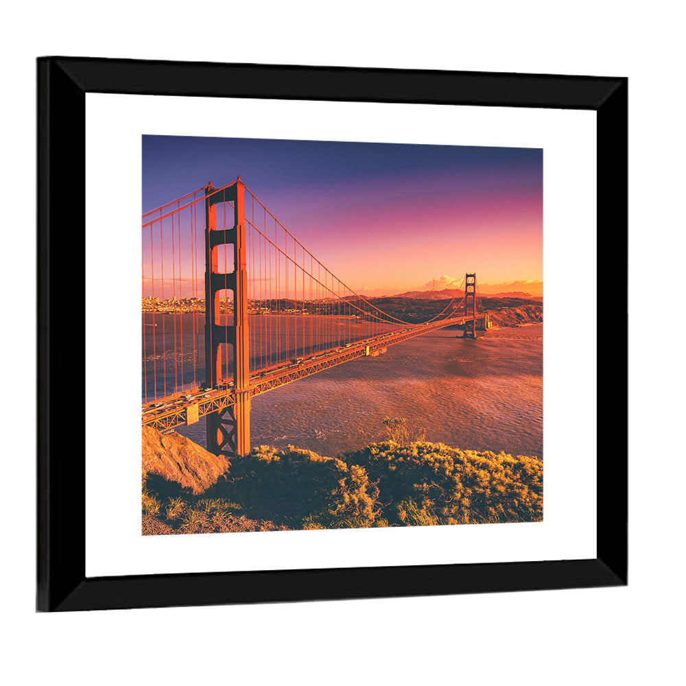 Golden Gate Bridge at Sunset Wall Art