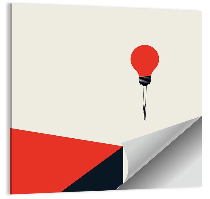 Hanging from a Lightbulb Wall Art as a poster print