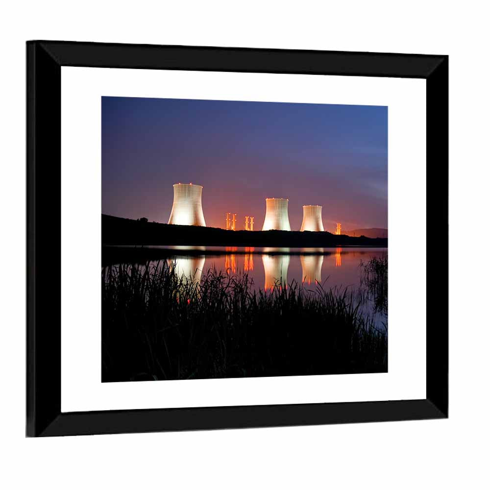 Illuminated Nuclear Cooling Towers Wall Art
