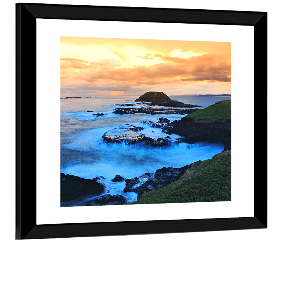 Phillip Island Cliffs at Sunset Wall Art