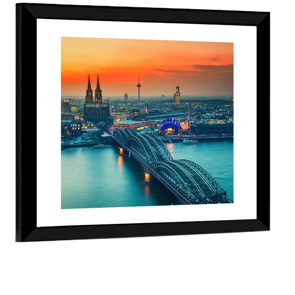 Hohenzollern Bridge at Dusk Wall Art