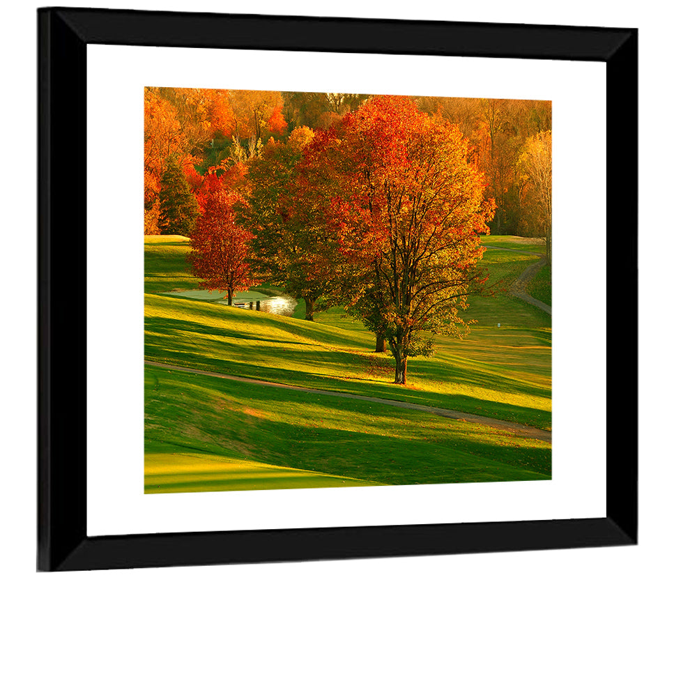 Golden Hour Golf Course Wall Art