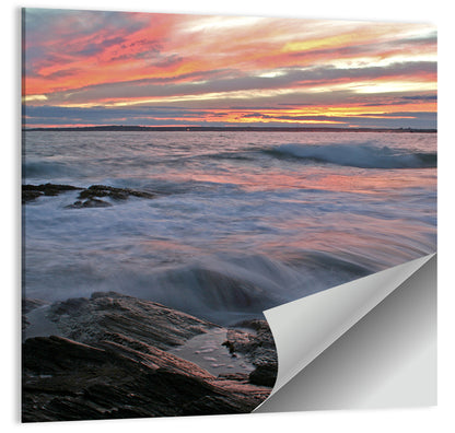 Rocky Coast Sunset Wall Art