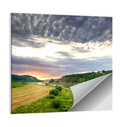Elbe River at Golden Hour Wall Art
