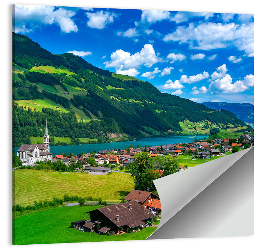 Lungern Village Panorama Wall Art