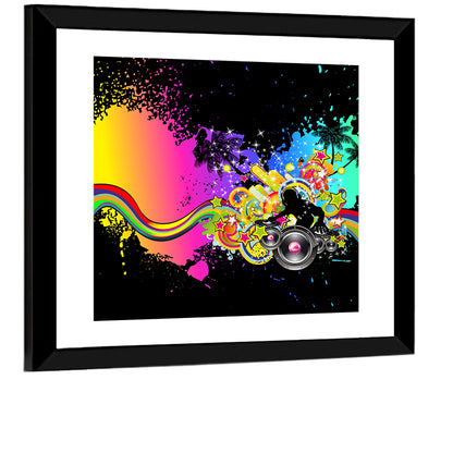 Neon Dj Silhouette Wall Art