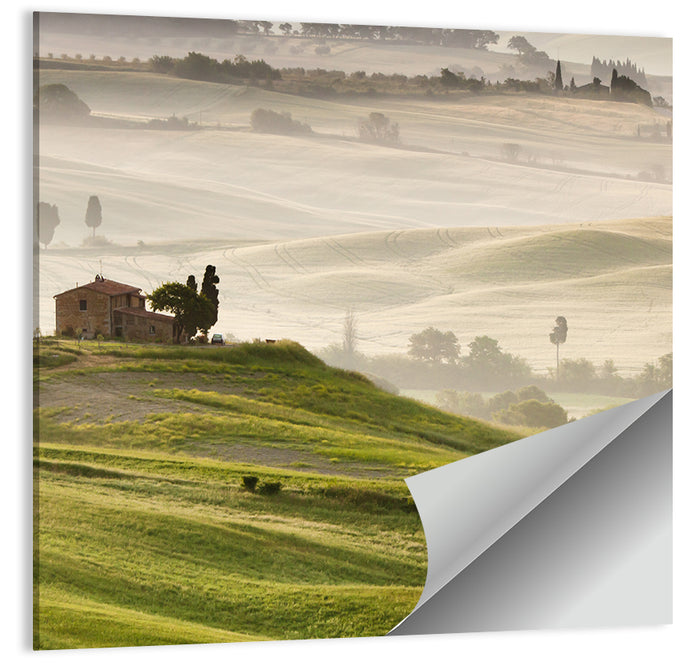 Foggy Tuscany Wall Art as a poster print
