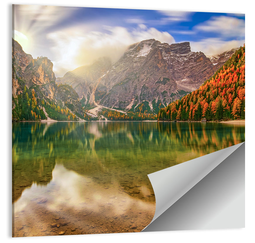 Lago Di Braies Sunrise Wall Art