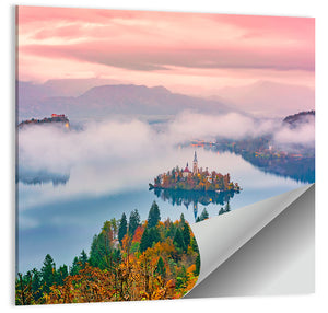 Foggy Bled Lake Wall Art