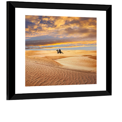 Sahara Camel Rider at Sunset Wall Art