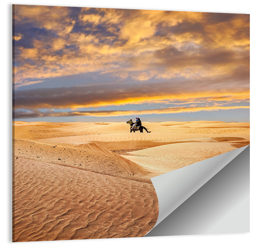 Sahara Camel Rider at Sunset Wall Art