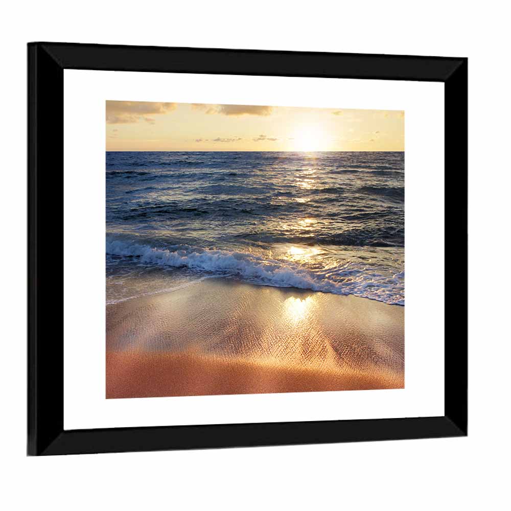 Sunset Surf on Wet Sand Wall Art