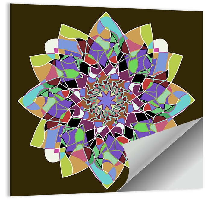 Dahlia Mandala Wall Art as a poster print