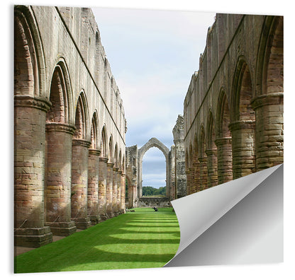 Fountains Abbey Ruins Grassy Nave View Wall Art