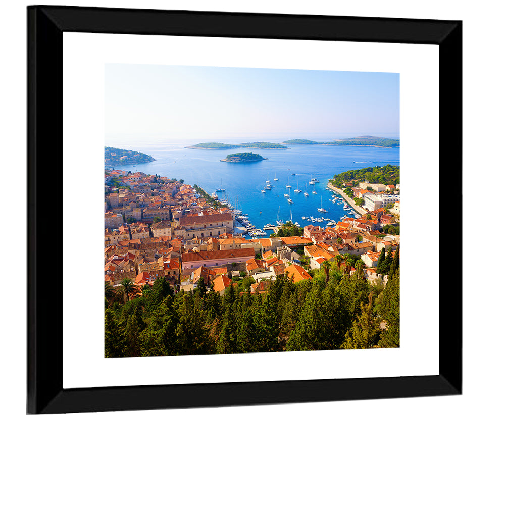 Hvar Harbor Aerial View Wall Art