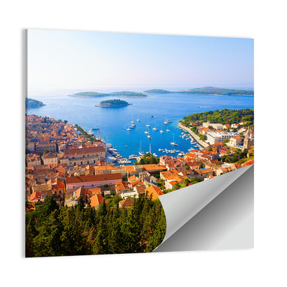 Hvar Harbor Aerial View Wall Art